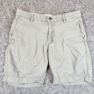 Faherty Island Life Shorts Men 32 Gray Stretch Chino Organic Cotton Tencel